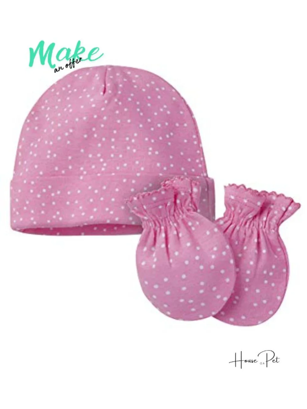 Cotton Rib 12-Piece Baby Cap and Mitten Set